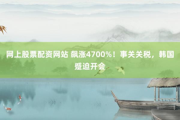 网上股票配资网站 飙涨4700%！事关关税，韩国蹙迫开会