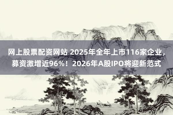 网上股票配资网站 2025年全年上市116家企业，募资激增近96%！2026年A股IPO将迎新范式