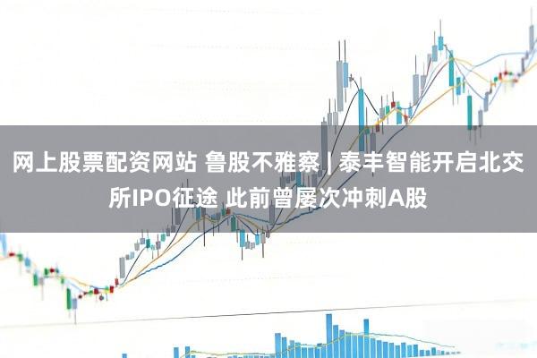 网上股票配资网站 鲁股不雅察 | 泰丰智能开启北交所IPO征途 此前曾屡次冲刺A股