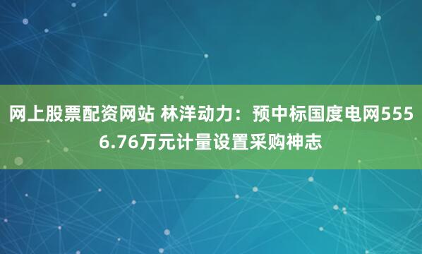 网上股票配资网站 林洋动力：预中标国度电网5556.76万元计量设置采购神志